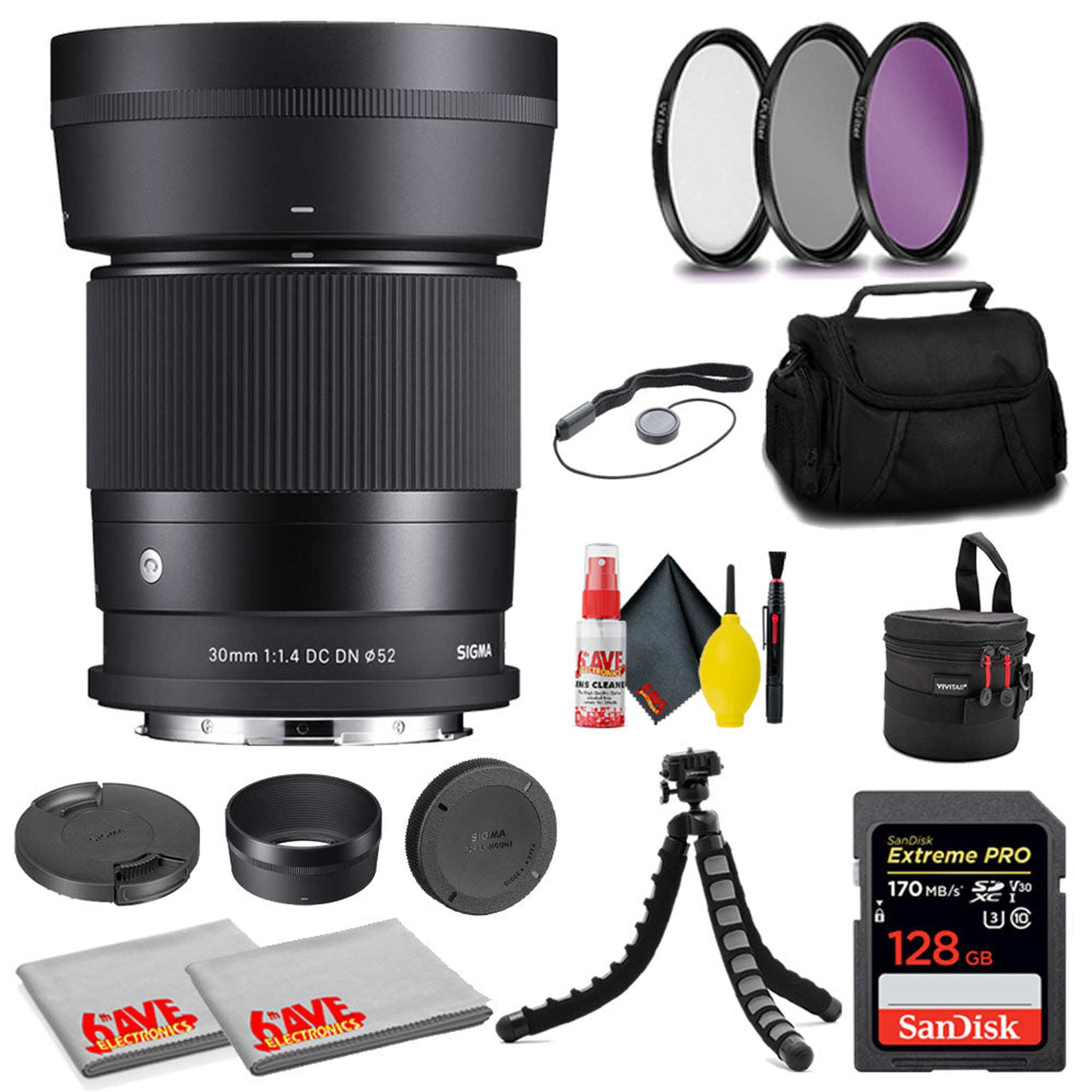 Sigma 30mm f/1.4 DC DN Contemporary Lens for Leica L+ Memory Card + MORE Sigma