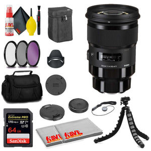 Sigma 50mm f/1.4 DG HSM Art Lens for Sony E + 64GB Card + MORE Sigma