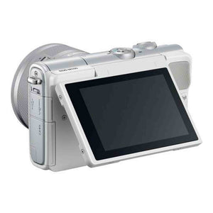 Canon EOS M100 Mirrorless Digital Camera White with 15-45mm Lens + LED + UV FLD CPL Filter Kit + Wide Angle & Telephot