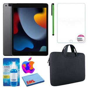 Apple 10.2" iPad 2021, 256GB, Wi-Fi, Space Gray and Zipper Sleeve Bundle Apple