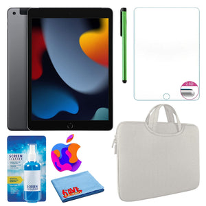 Apple 10.2" iPad 2021, 256GB, Wi-Fi, Space Gray and Zipper Sleeve Bundle Apple