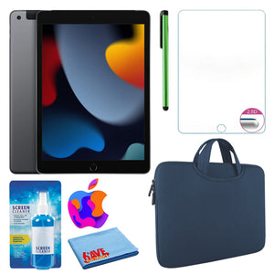 Apple 10.2" iPad 2021, 256GB, Wi-Fi, Space Gray and Zipper Sleeve Bundle Apple