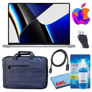 Apple MacBook Pro 14" Laptop 2021, M1 Pro, 512GB/1TB, Silver Travel Bundle - Like New Apple
