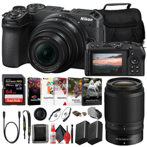 Nikon Z30 Mirrorless Camera with 16-50mm & 50-250mm Lens 1743, INTL Bundle - Reconditioned Nikon