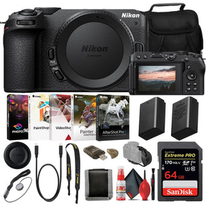 Nikon Z30 Mirrorless Digital Camera Body Only 1737, INTL Deluxe Bundle - Reconditioned Nikon