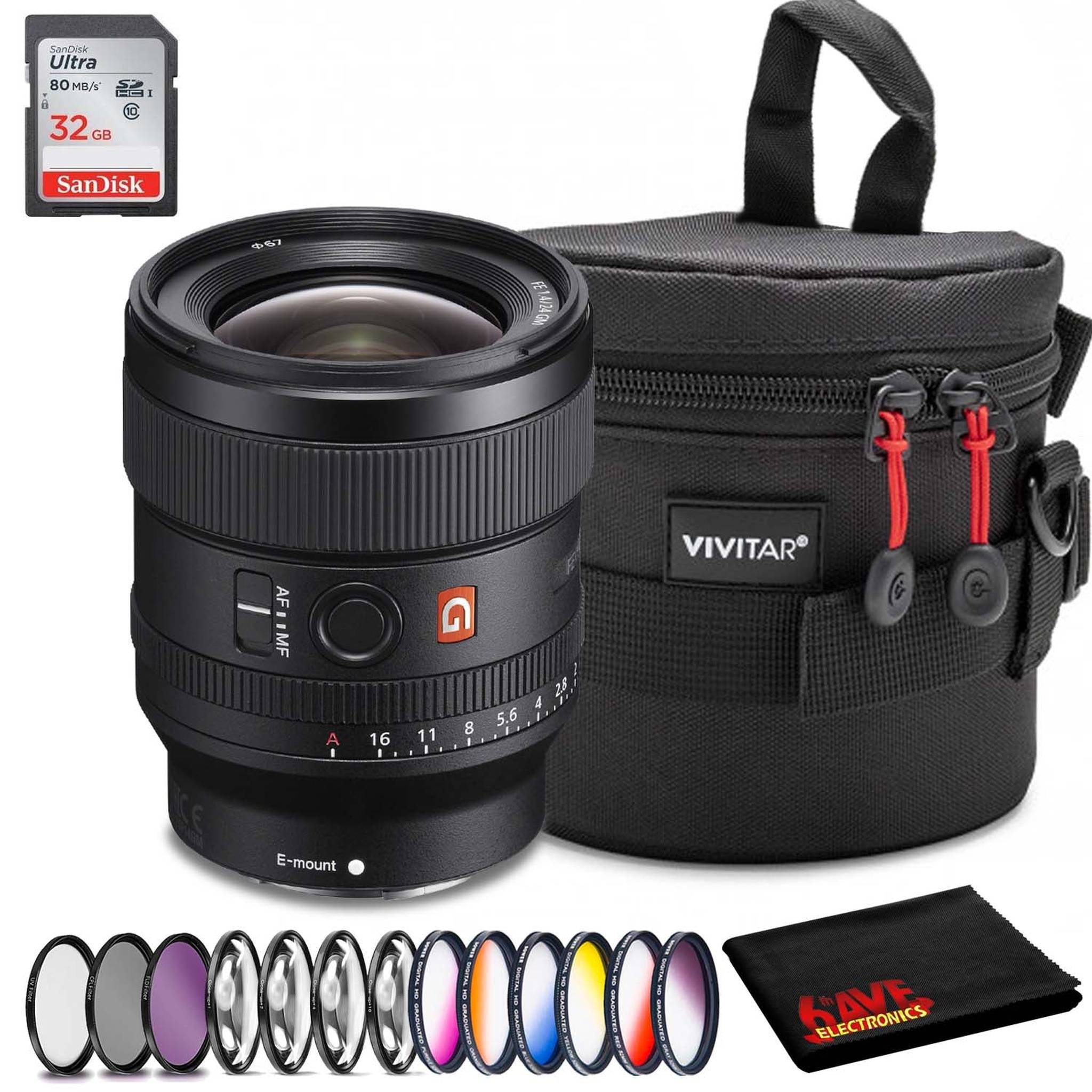 Sony FE 24mm GM Lens (Intl Model) Accessory Kit Bundle