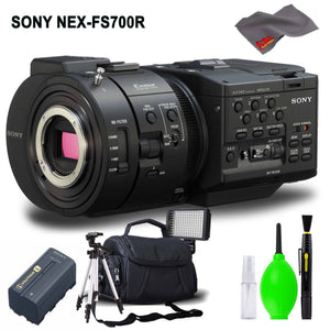 Sony NEX-FS700R Super 35 Camcorder Body Only Accessory Bundle with Carrying Case, Tripod, LED Light and Cleaning Kit Sony