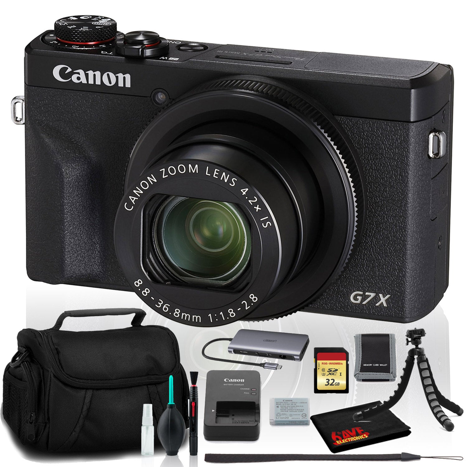 Canon PowerShot G7 X Mark III Digital Camera (Intl Model) Includes 32GB SD Kit Bundle