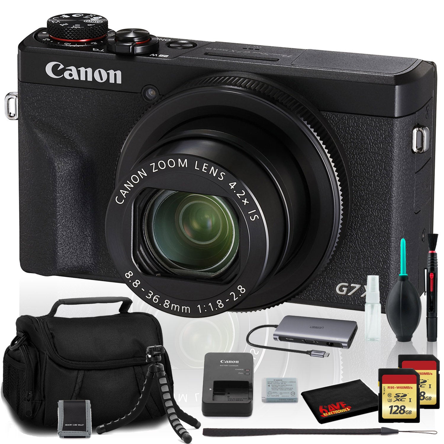 Canon PowerShot G7 X Mark III Digital Camera (Intl Model) with Two 128