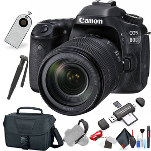 Canon EOS 80D DSLR Camera with 18-135mm Lens International Model with Extra Accessory Bundle