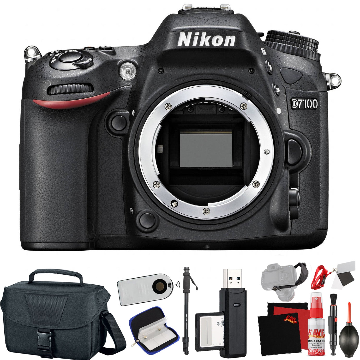 Nikon D7100 DSLR Camera (Body Only) (International Model) with Extra Accessory Bundle