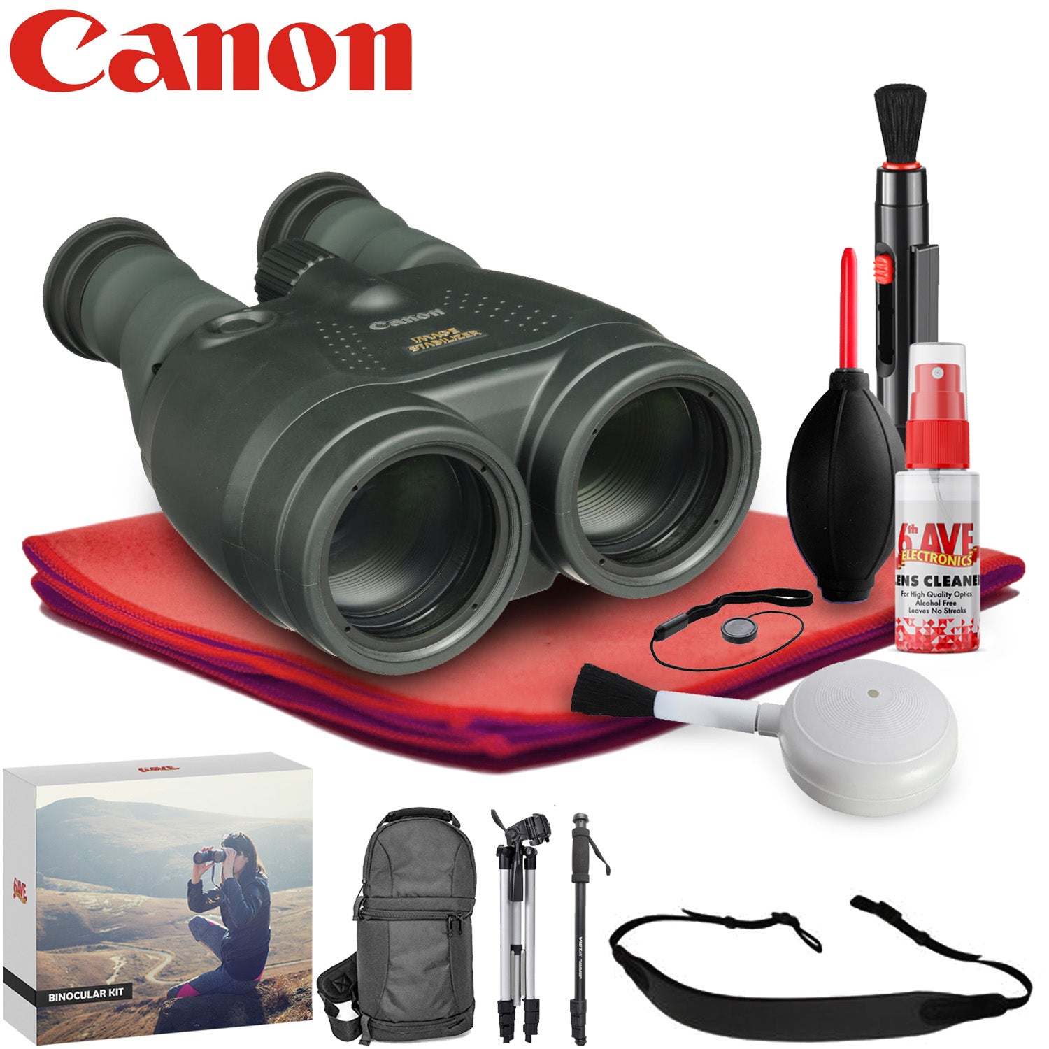 Canon 15x50 IS All-Weather Image Stabilized Binocular - Exclusive Outdoors Binoculars Bundle