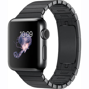 Apple Watch Series 2 38mm Smartwatch Space Black Stainless Steel Case & Link Band + WATCH BAND ROSE GOLD MESH 38mm Bundle