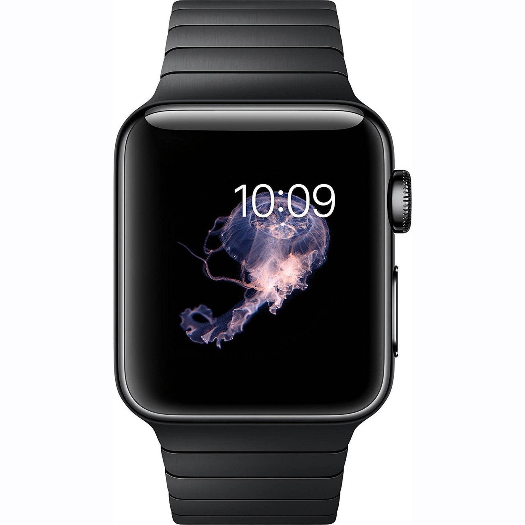 Apple Watch Series 2 38mm Smartwatch Space Black Stainless Steel Case & Link Band + WATCH BAND ROSE GOLD MESH 38mm Bundle