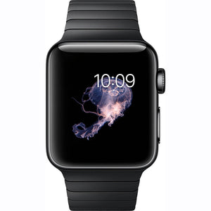 Apple Watch Series 2 38mm Smartwatch Space Black Stainless Steel Case & Link Band + WATCH BAND ROSE GOLD MESH 38mm Bundle