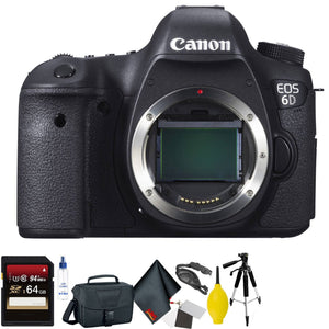 Canon EOS 6D DSLR Camera Body Only - Open Box + 64GB Memory Card + Mega Accessory Kit + 1 Year Warranty Canon