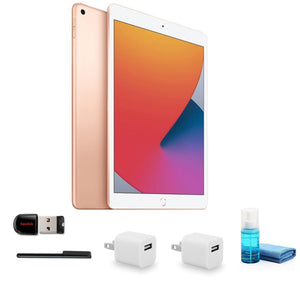 Apple 10.2 Inch iPad 8th Gen, 128GB, Wi-Fi Only, Gold with Cleaning Kit + More