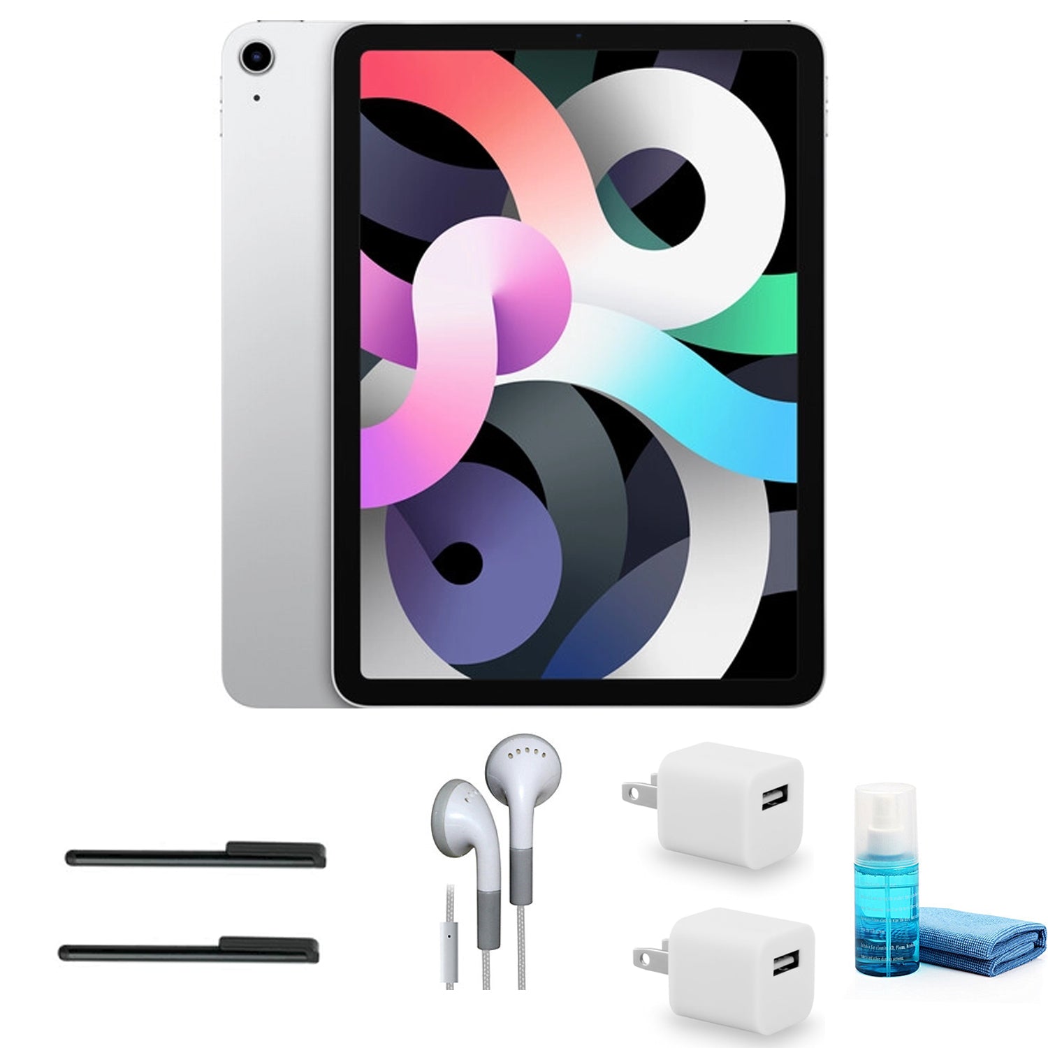 Apple 10.9 Inch iPad Air (64GB, Wi-Fi Only, Silver) with Earbuds + More