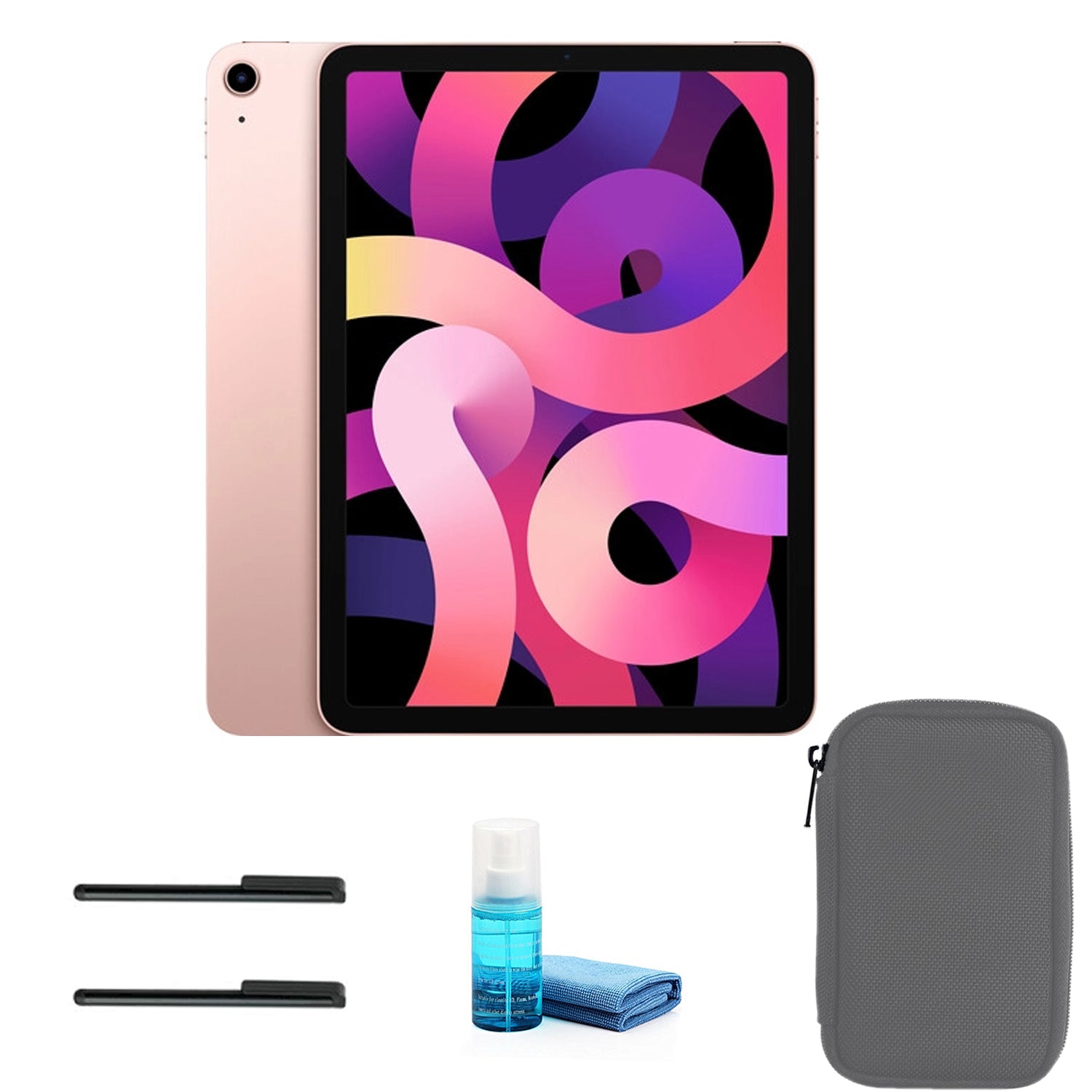Apple iPad Air 10.9 Inch (64GB, Wi-Fi Only, Rose Gold)) with Gray Sleeve Bundle