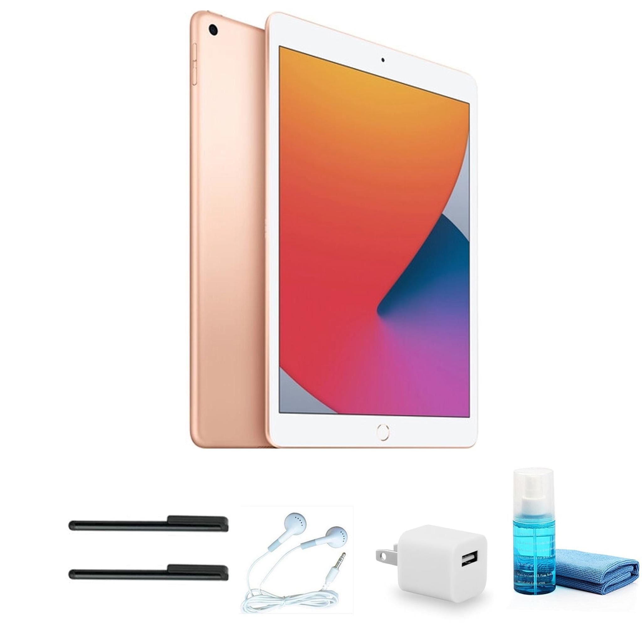 Apple 10.2 Inch iPad 32GB Wi-Fi Only Gold with Wired Earbuds Bundle Apple