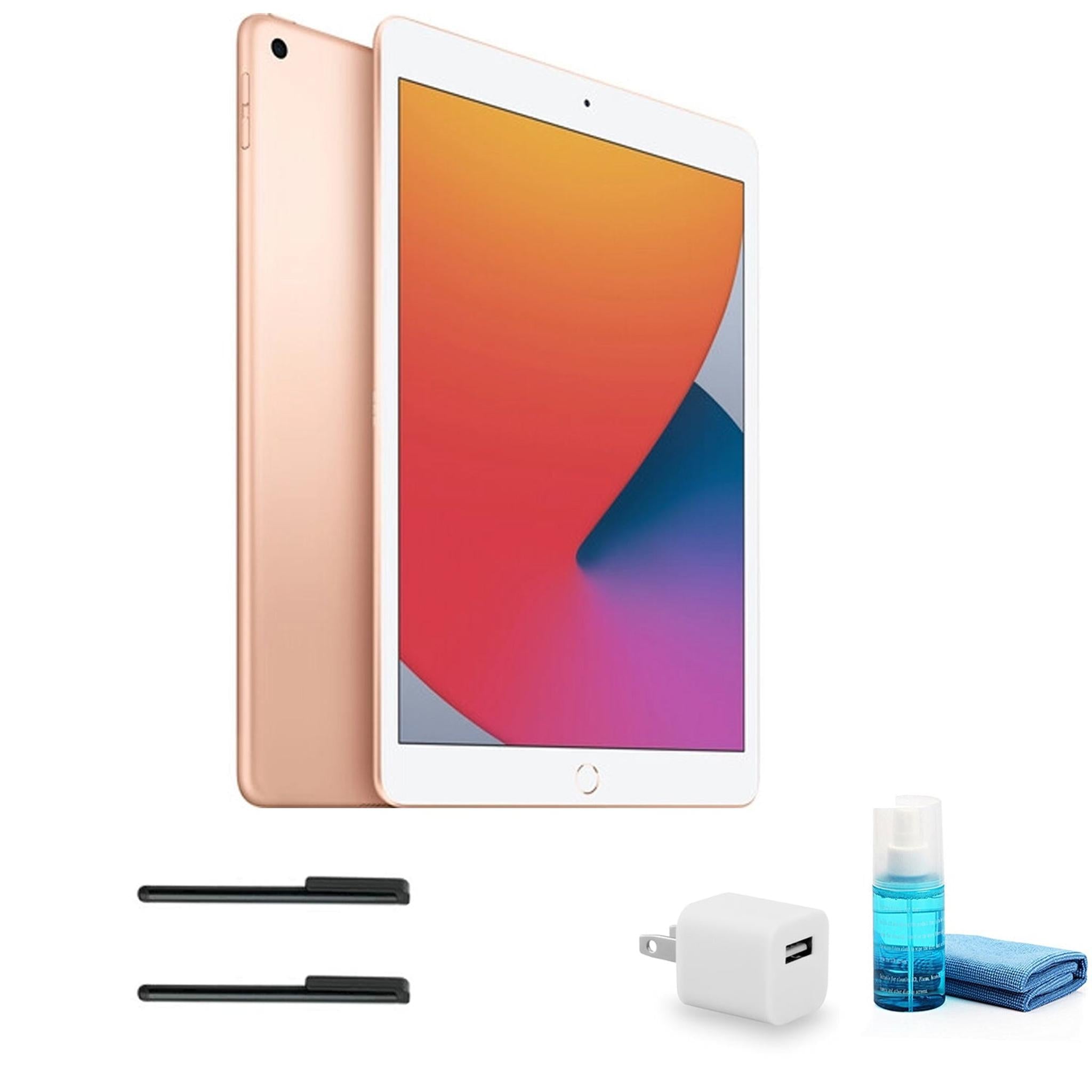 Apple 10.2 Inch iPad 8th Gen, 128GB, Wi-Fi Only, Gold with LCD Cleaning Kit Bundle