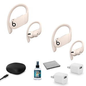 Beats by Dr. Dre Powerbeats Pro In-Ear Wireless Headphones Ivory MY5D2LL/A with Headphone Cleaner + More BeatsByDre