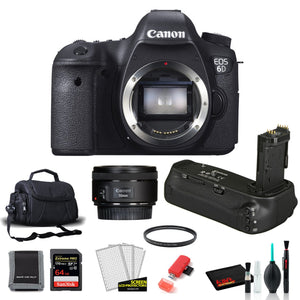Canon 6D Digital Camera Body with Canon EF 50mm f/1.8 STM Lens + More International Model Canon