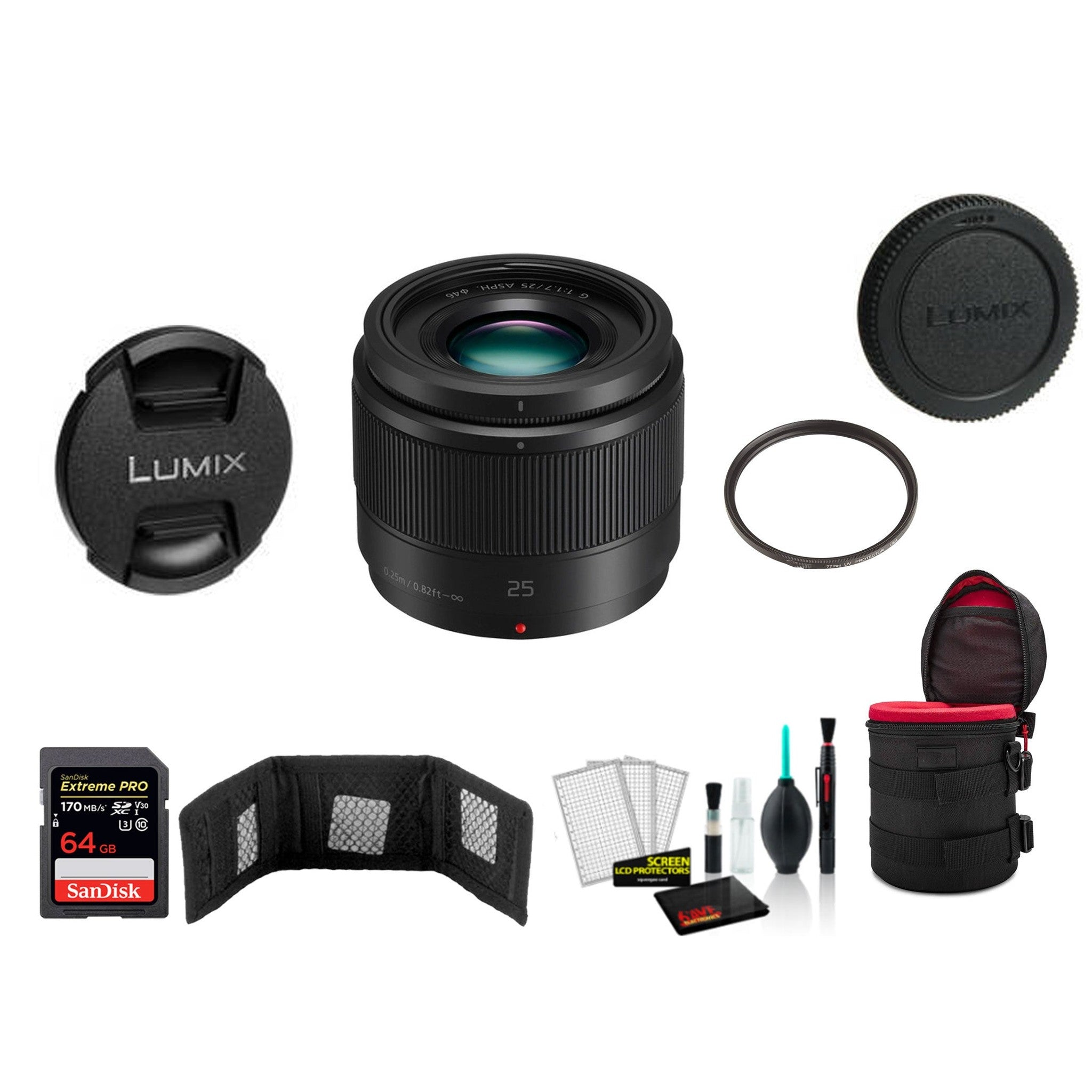 Panasonic Lumix G 25mm f/1.7 ASPH. Lens with Memory Card International Model - Panasonic