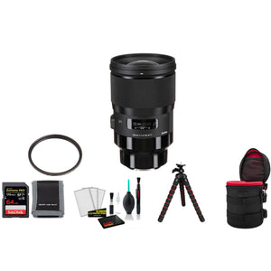 Sigma 28mm f/1.4 DG HSM Art Lens Sony E with 64GB Memory Card and UV Filter SIGMA