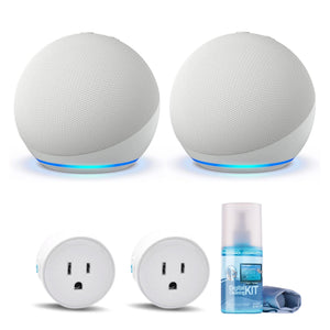 2-Pack Amazon Echo Dot 5th Gen, 2022 Release Glacier White with accessories 6Ave