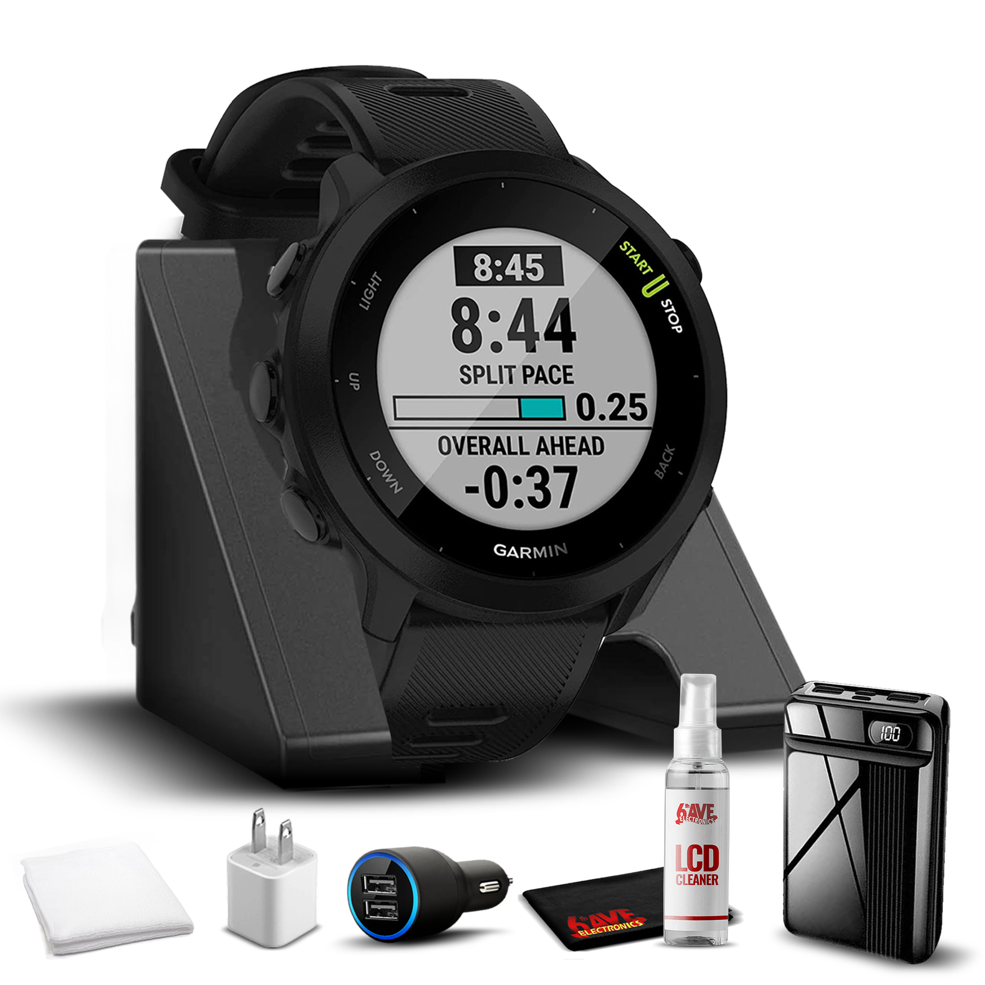 Garmin Forerunner 255 Music - Black with Deluxe Workout Kit