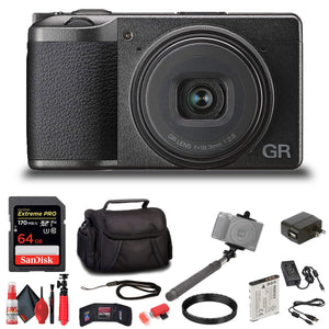 Ricoh GR III Digital Compact Camera, 24mp with Touch Screen LCD with Accessories Ricoh
