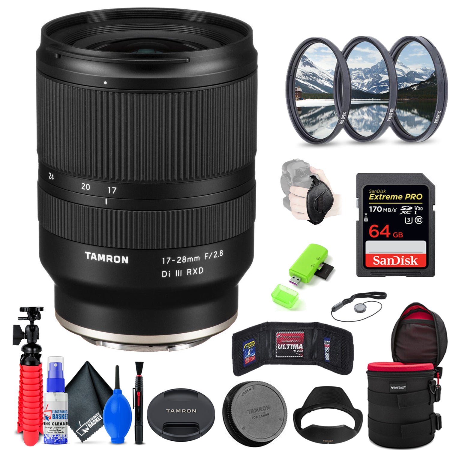 Tamron 17-28mm f/2.8 Di III RXD Lens for Sony E + Accessories (INTL Mo