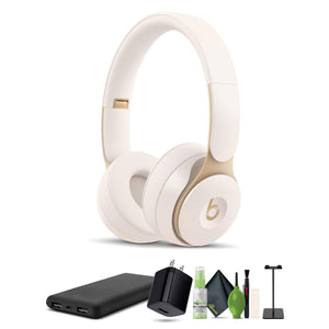 Beats Solo Pro Wireless Noise Cancelling On-Ear Headphones Ivory Bundle Beats
