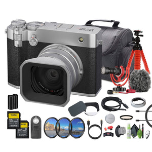 FUJIFILM GFX100RF 102MP Large Format Mirrorless Digital Camera Silver Bundle