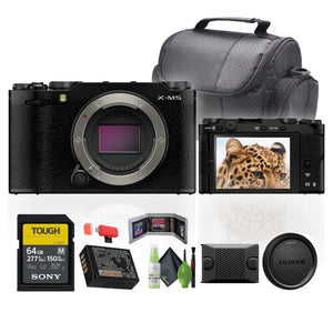 Fujifilm X-M5 Mirrorless Digital Camera Body Black + 64GB Memory Card + More