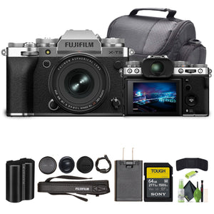 Fujifilm X-T5 Mirrorless Camera With XF 16-50mm f/2.8-4.8 Lens Silver Bundle Fujifilm