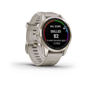 Garmin Fenix 7S Pro Solar Edition Sapphire, Soft Gold with Light Sand Band