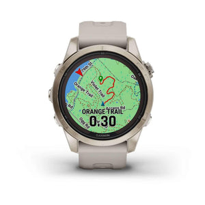Garmin Fenix 7S Pro Solar Edition Sapphire, Soft Gold with Light Sand Band