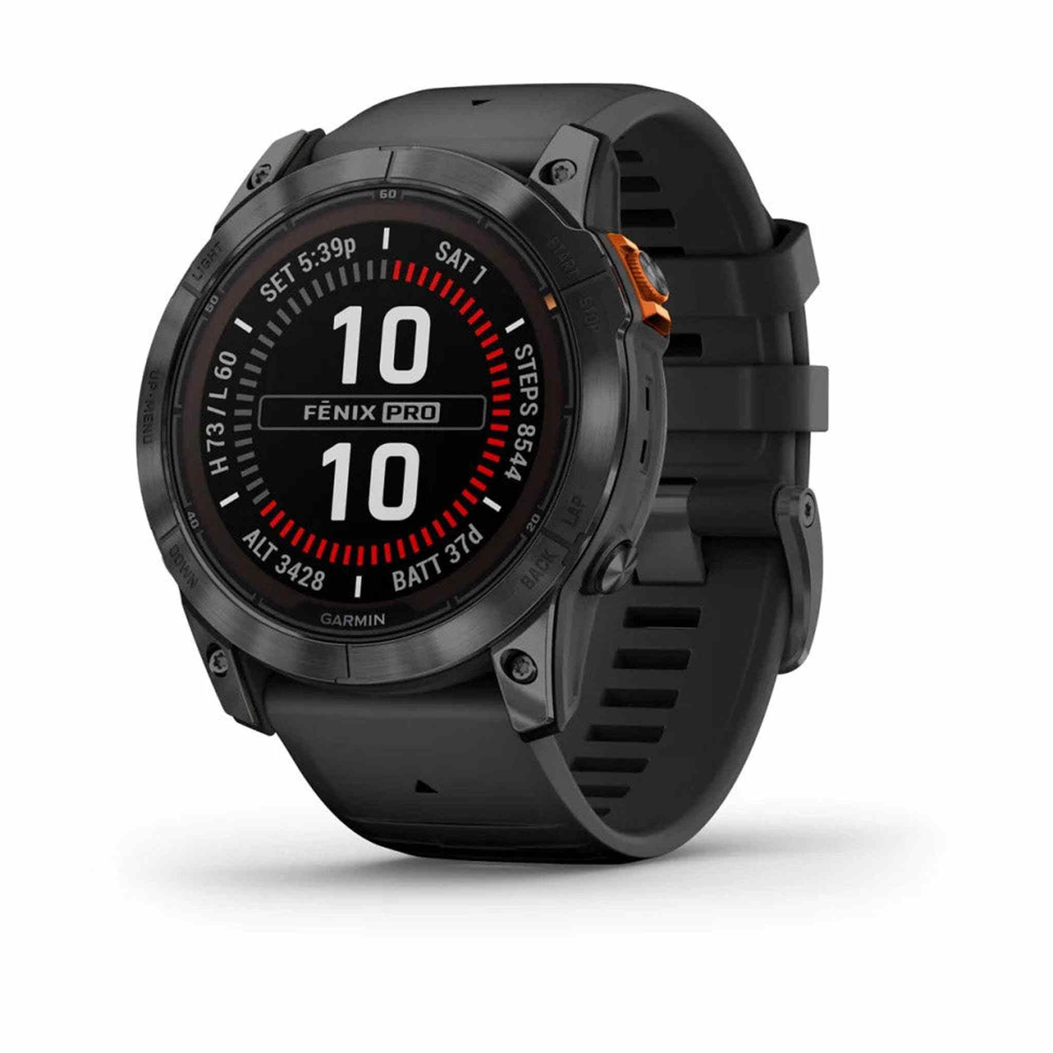 Garmin Fenix 7X Pro Solar Edition Slate Gray With Black Band 51MM Gps Smartwatch Garmin