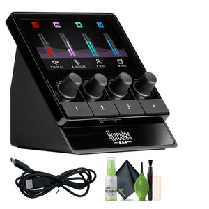 Hercules Stream 100, Audio Mixer for Content Creators, Up to 8 Tracks, Bundle Hercules