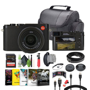 Leica D-Lux 8 Compact Digital Camera 17MP CMOS Sensor, 10.9-34mm f/1.7-2.8 Lens 19191 Bundle With 64GB Memory Card + Corel Photo, Video, & Art Suite Deluxe + Vlogging Tripod + More