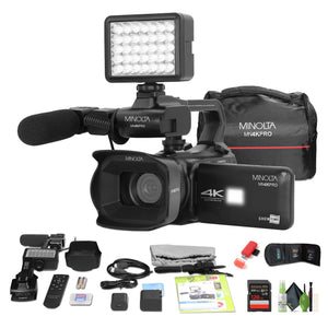 Minolta MN4KPRO UHD 4K60 Camcorder Kit, 128GB SDHC/SDXC UHS-I Card Memory Card Minolta