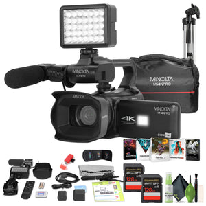 Minolta MN4KPRO UHD 4K60 Camcorder Kit,2x 128GB SDHC/SDXC UHS-I Card Memory Card Minolta