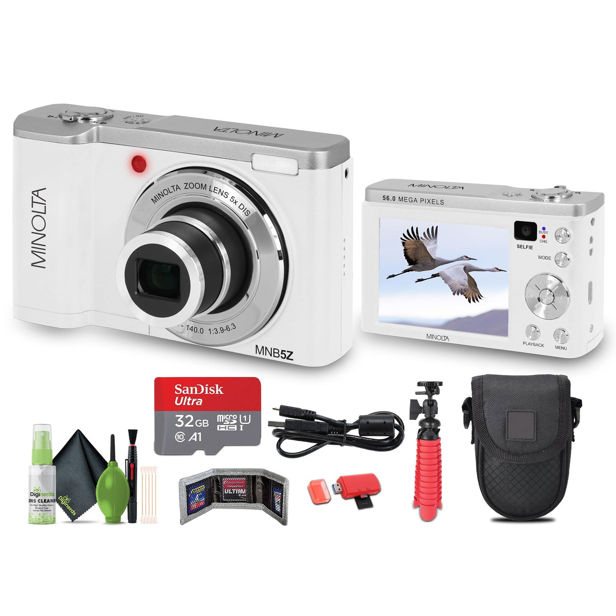 Minolta MNB5Z Digital Camera 56MP with 5x Optical Zoom in White Minolta