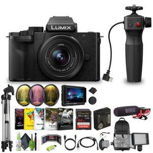 Panasonic Lumix G100D 4K Mirrorless Camera 12-32mm Lens and Tripod Grip Bundle Panasonic