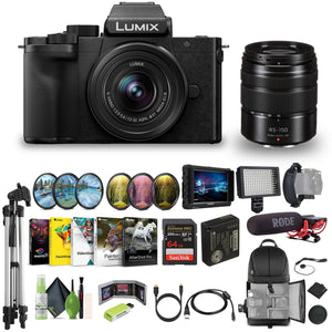 Lumix G100D 4K Mirrorless Camera 12-32mm + G Vario 45-150mm, Vlogging Bundle Panasonic