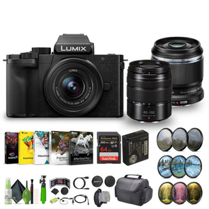 Lumix G100D 4K Mirrorless Camera 12-32mm + G Vario 45-150mm + M.Zuiko ED 30mm Panasonic