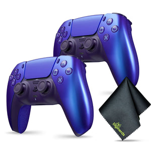 2x Sony PS5 DualSense Wireless Controller - Chroma Indigo + Cleaning Cloth PlayStation