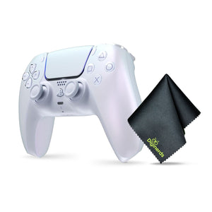 Sony PS5 DualSense Wireless Controller Chroma Pearl + Microfiber Cleaning Cloth